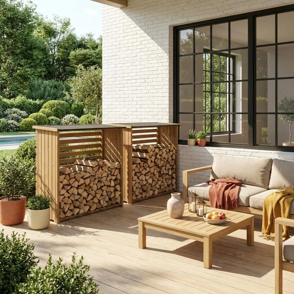 Abri bûches bois de sapin (lot de 2)